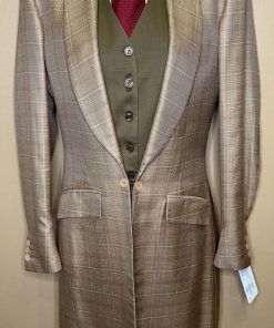 GOLD WITH RED WINDOWPANE DAY COAT CM