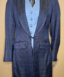 BLUE WITH SILVER WINDOWPANE DAY COAT CM