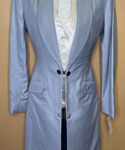 LIGHT BLUE WITH PINK STRIPE FRIERSON DAY COAT